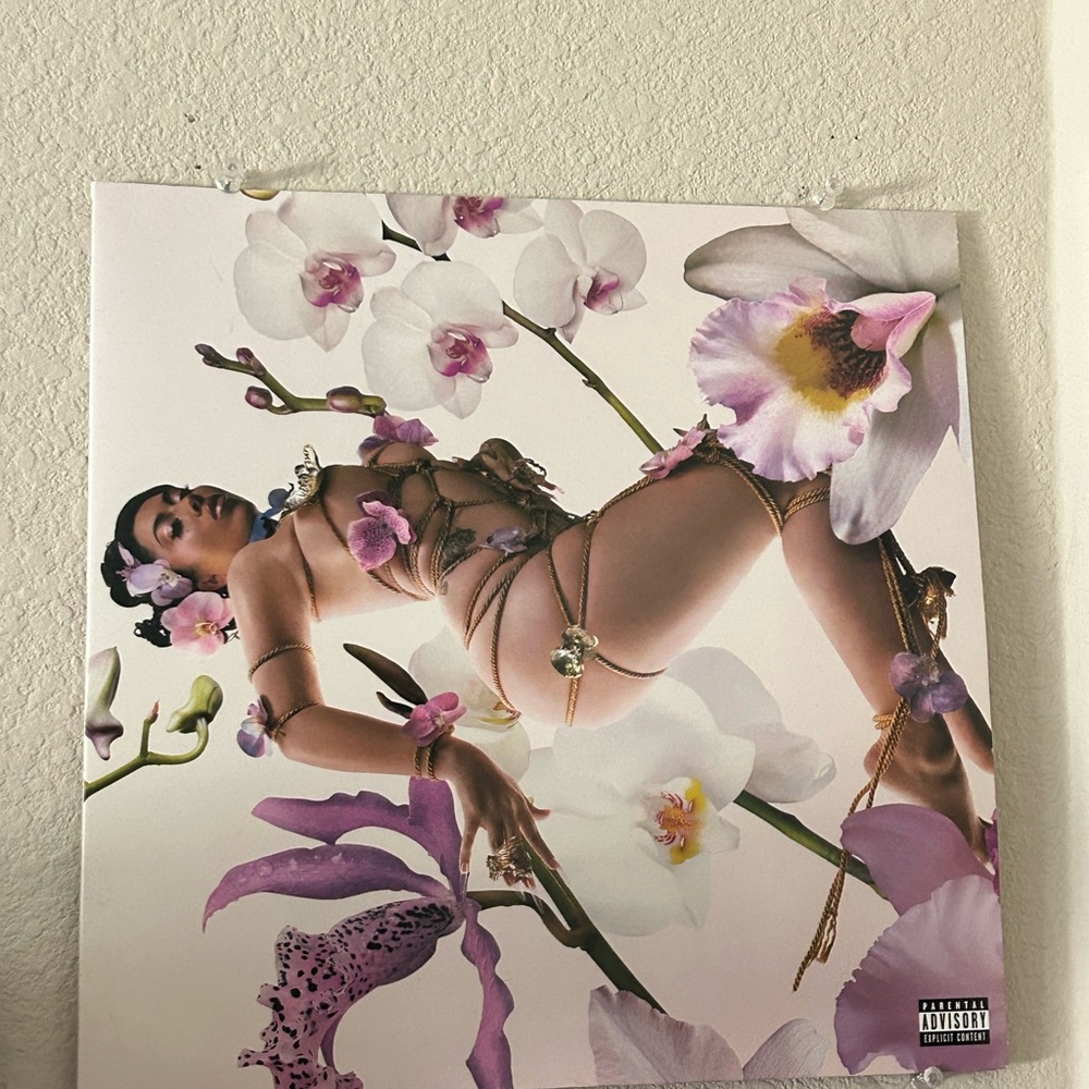 Floral Art Print with Purple and White Accents